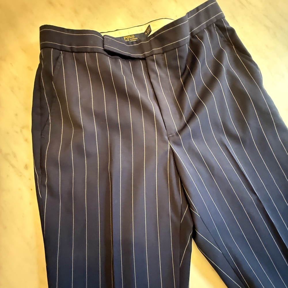 Ralph Lauren Navy Pinstripe Trousers (Brand New without Tag) - Picture 3 of 7